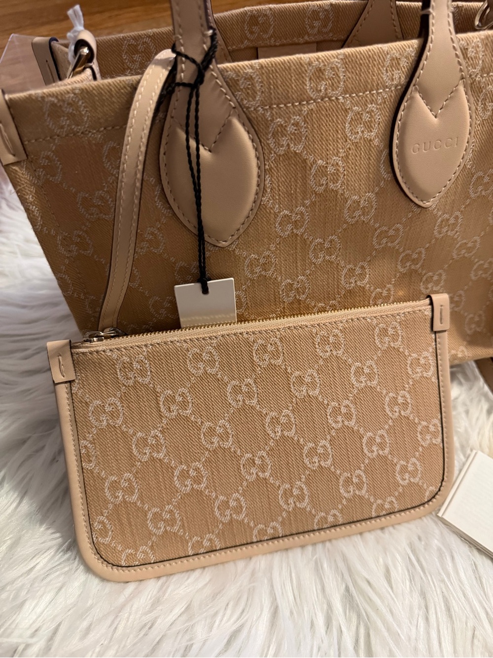 GUCCI DENIM OPHIDIA MEDIUM TOTE BAG NWT - Picture 2 of 15